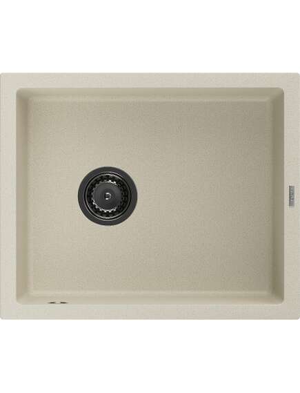 Mexen Pedro zlewozmywak granitowy 1-komorowy 560 x 460 mm, beżowy, syfon czarny - 6508561000-69-B