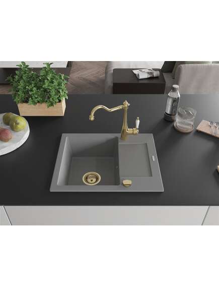 Mexen Enzo zlewozmywak granitowy 1-komorowy z ociekaczem i baterią kuchenną Carla, szary - 6506-71-670700-50, изображение 3