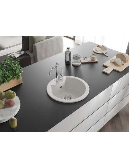 Mexen Diego zlewozmywak granitowy 1-komorowy z baterią kuchenną Carla, biały - 6512-20-670700-00, изображение 2