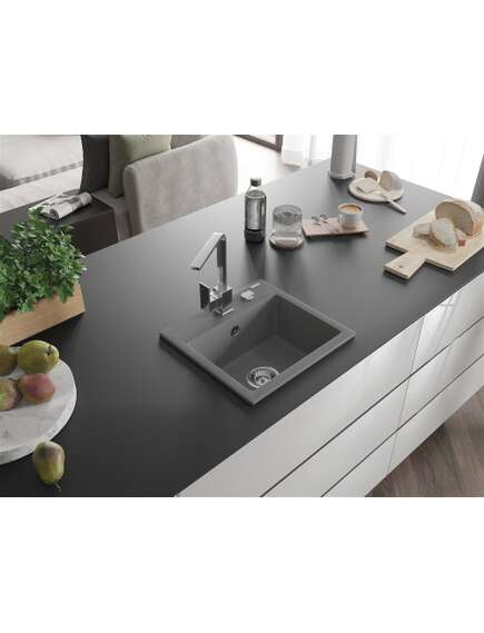 Mexen Milo zlewozmywak granitowy 1-komorowy z baterią kuchenną Rita, szary - 6505-71-670300-00, изображение 2