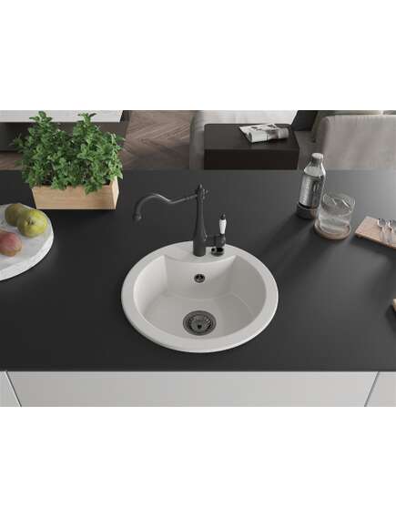 Mexen Diego zlewozmywak granitowy 1-komorowy z baterią kuchenną Carla, biały - 6512-20-670700-70, изображение 3