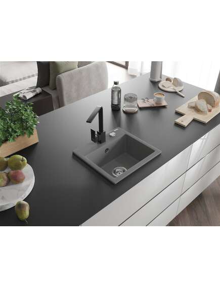 Mexen Milo zlewozmywak granitowy 1-komorowy z baterią kuchenną Rita, szary - 6505-71-670300-70, изображение 2