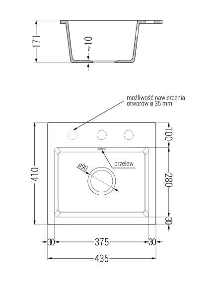 Mexen Milo zlewozmywak granitowy 1-komorowy z baterią kuchenną Rita, czarny/srebrny metalik - 6505-73-670300-70-B, 5 image
