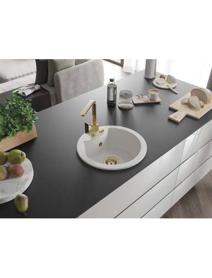 Mexen Diego zlewozmywak granitowy 1-komorowy z baterią kuchenną Rita, biały - 6512-20-670300-50, изображение 2