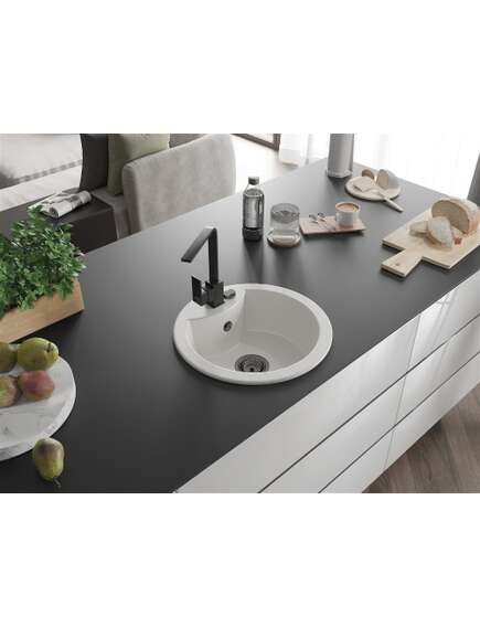 Mexen Diego zlewozmywak granitowy 1-komorowy z baterią kuchenną Rita, biały - 6512-20-670300-70, изображение 2