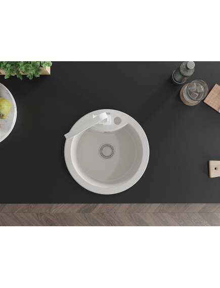 Mexen Diego zlewozmywak granitowy 1-komorowy z baterią kuchenną Rita, biały - 6512-20-670300-20, изображение 4