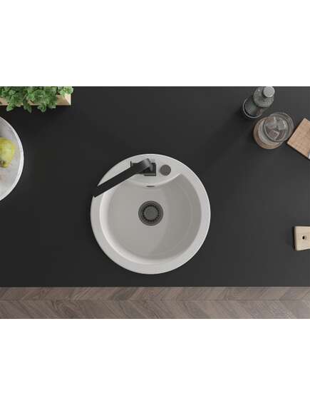 Mexen Diego zlewozmywak granitowy 1-komorowy z baterią kuchenną Rita, biały - 6512-20-670300-70, изображение 4