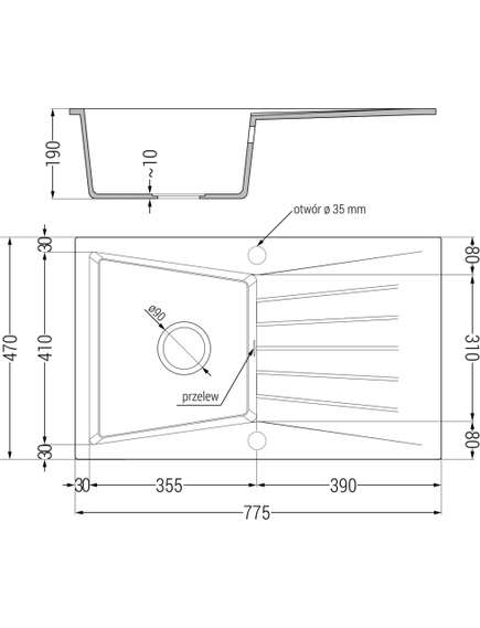 Mexen Cesar zlewozmywak granitowy 1-komorowy z ociekaczem i baterią kuchenną Rita, biały - 6514-20-670300-50, изображение 5