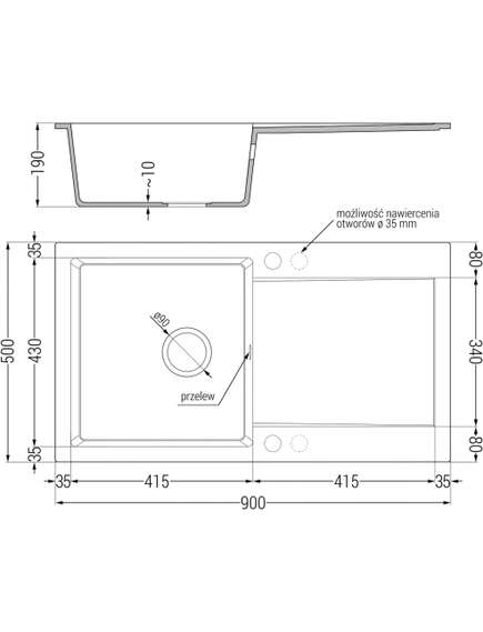 Mexen Leo zlewozmywak granitowy 1-komorowy z ociekaczem i baterią kuchenną Telma, szary - 6501-71-670200-50, 5 image