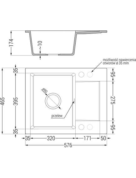 Mexen Enzo zlewozmywak granitowy 1-komorowy z ociekaczem i baterią kuchenną Telma, szary - 6506-71-670200-50, изображение 5