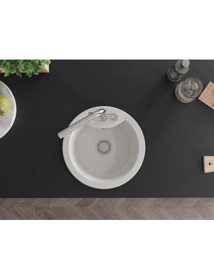 Mexen Diego zlewozmywak granitowy 1-komorowy z baterią kuchenną Duero, biały - 6512-20-671600-00, изображение 4