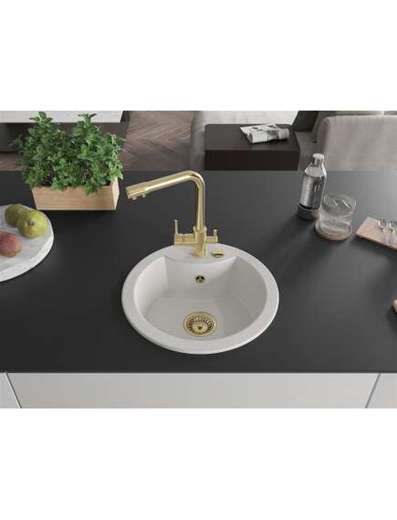 Mexen Diego zlewozmywak granitowy 1-komorowy z baterią kuchenną Duero, biały - 6512-20-671600-50, изображение 3