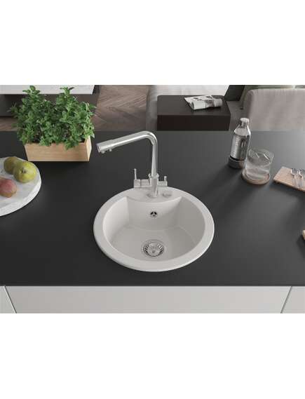 Mexen Diego zlewozmywak granitowy 1-komorowy z baterią kuchenną Duero, biały - 6512-20-671600-00, изображение 3