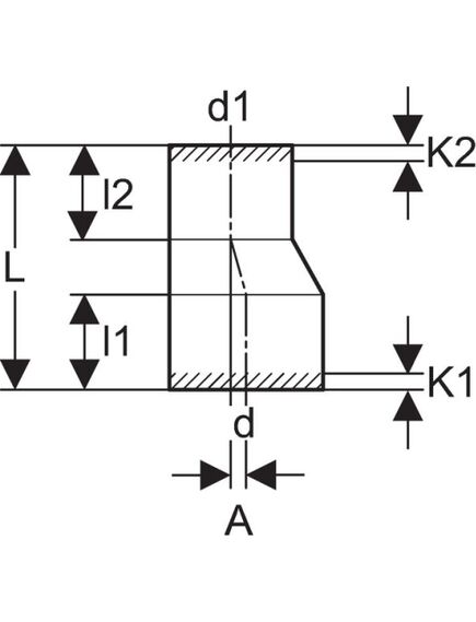 Geberit HDPE ekscentriskā pāreja garā D200/D160 - gab., 2 image