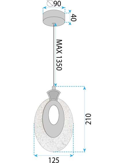 Toolight LAMPA WISZĄCA KRYSZTAŁOWA LED LHJ109-1CP JASNE RÓŻOWE ZŁOTO, 5 image