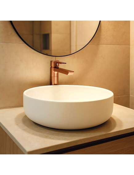 Rea Sanitary Bateria Umywalkowa REA ARGUS MIEDŹ SZCZOTKOWANA Wysoka, изображение 4