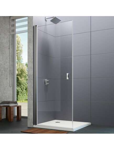 Huppe shower door for corner entry/niche Design pure, 900 mm, h=2000, chrome/clear glass AP