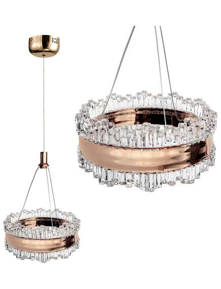 Toolight LAMPA WISZĄCA KRYSZTAŁOWA LED LHJ099-CP ZŁOTA