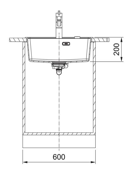 Franke MRG 610-52 A fragranīta izlietne ar PushKnob vadības ventīli 3 1/2'', 560x510mm, pelēka - gab., изображение 3