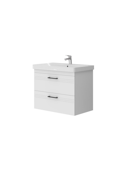 Vento Шкафчик для ванны Meloni с раковиной Luxury 80 белый