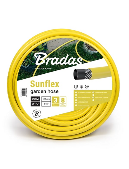 Bradas Шланг садовый SUNFLEX 5/8'-30 m, желтый