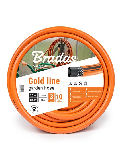 Bradas Шланг садовый GOLD LINE 1/2'-30m, оранжевый