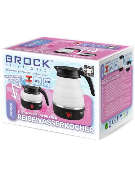Brock Electronics Saliekama ceļojumu tējkanna BROCK WK 0904 BK 0.5L, 500W, 2 image