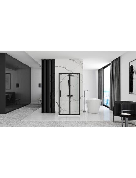 Rea Sanitary Kabina Prysznicowa Przyścienna Rapid Slide Black, 3 image