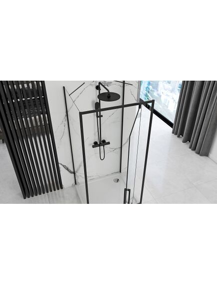 Rea Sanitary Kabina Prysznicowa Przyścienna Rea Rapid Swing Black, 4 image
