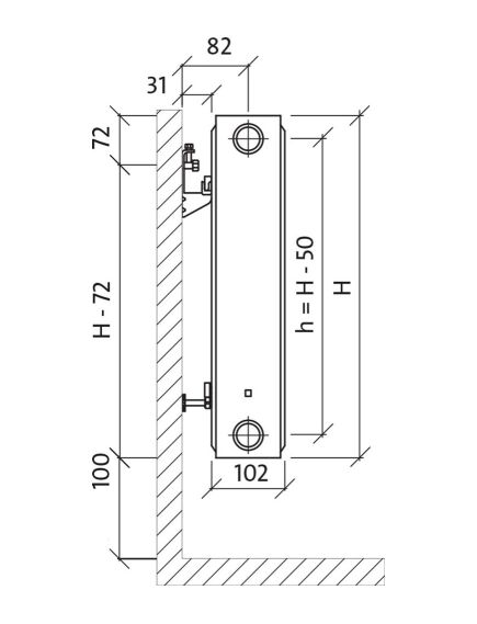 Purmo Tērauda paneļu radiators Purmo Compact Tips 22 H550/L600 - gab., 4 image