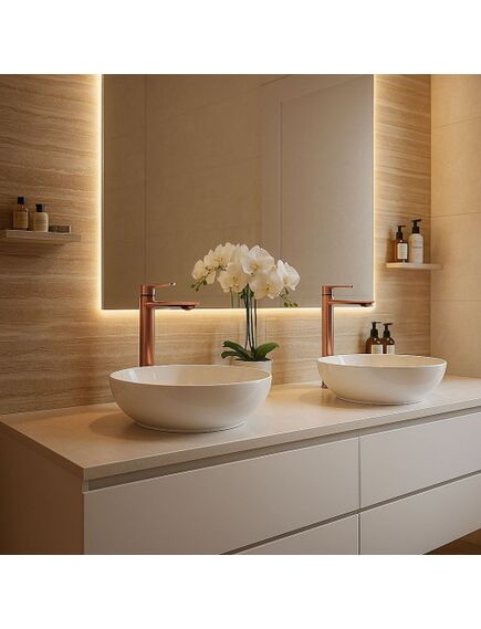 Rea Sanitary Bateria Umywalkowa REA STORM MIEDŹ SZCZOTKOWANA Wysoka, изображение 2