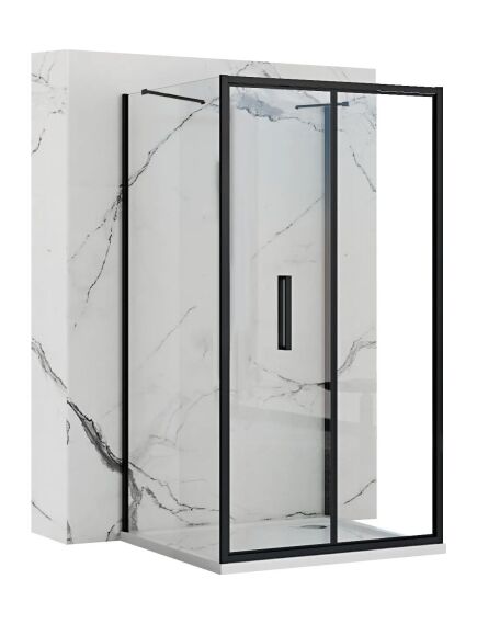 Rea Sanitary Kabina Prysznicowa Przyścienna Rapid Fold Black