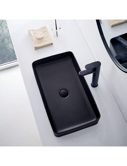 Rea Sanitary Umywalka Nablatowa Denis Black MAT, 4 image