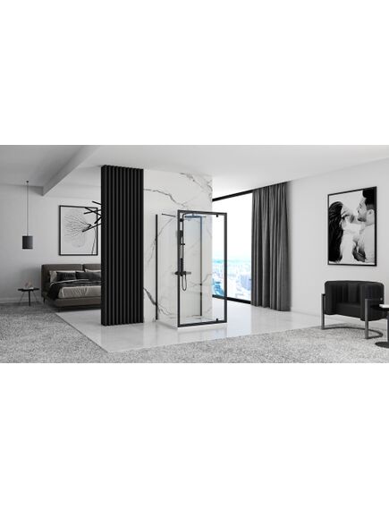 Rea Sanitary Kabina Prysznicowa Przyścienna Rea Rapid Swing Black, 2 image