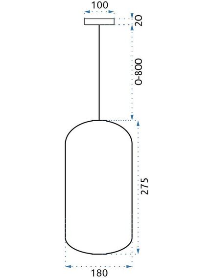 Toolight Lampa LED Sufitowa Wisząca Szklana Niebieska APP443-CP, 4 image