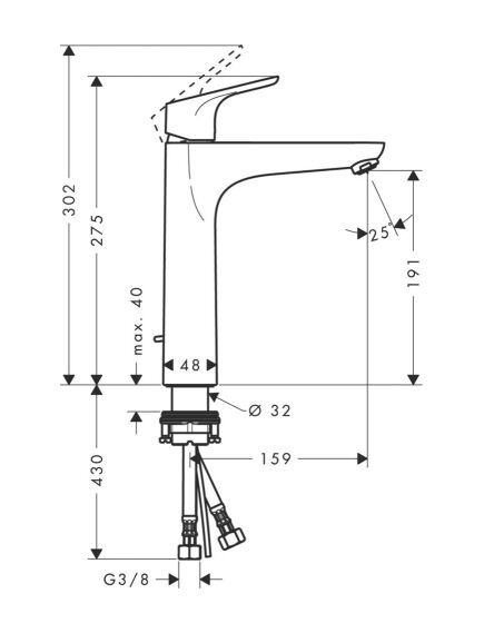 Hansgrohe Focus 190 izlietnes maisītājs ar pop-up, hroms - gab., 2 image