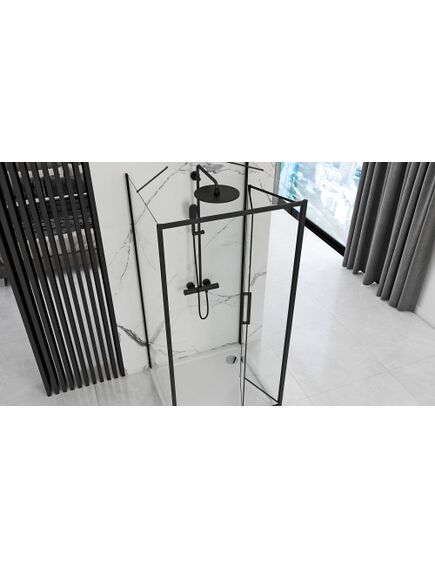 Rea Sanitary Kabina Prysznicowa Przyścienna Rapid Fold Black, изображение 2