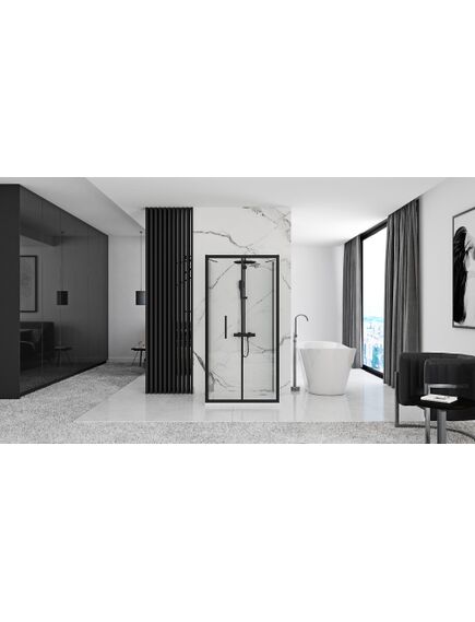Rea Sanitary Kabina Prysznicowa Przyścienna Rapid Fold Black, 4 image