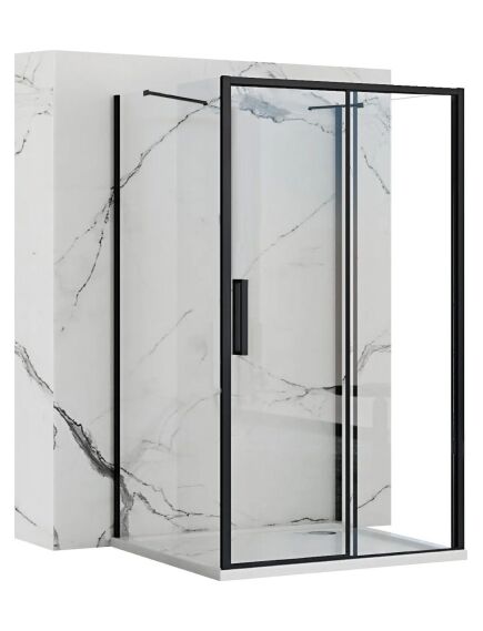 Rea Sanitary Kabina Prysznicowa Przyścienna Rapid Slide Black