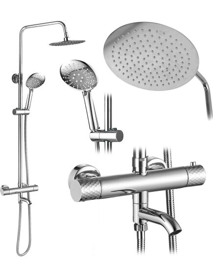 Rea Sanitary Zestaw Prysznicowy Natryskowy Z Termostatem Rea Lungo Diamond Chrom