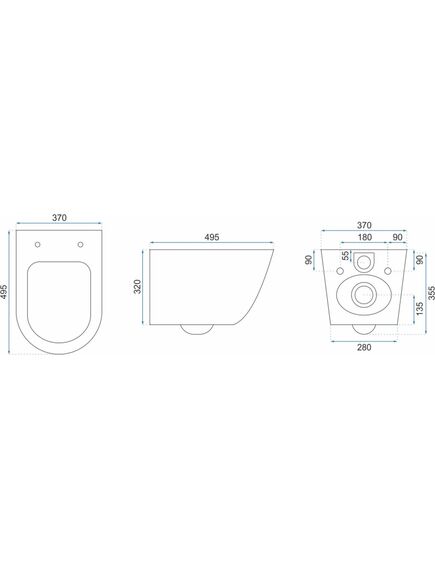 Rea Sanitary Misa WC podwieszana REA Carlo Mini Rimless Ecru, изображение 4