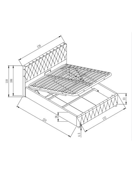 Gulta AURORA new 160 Dark Grey Bed, 8 image
