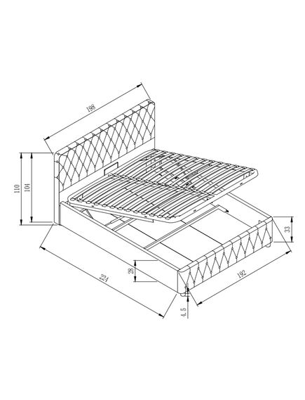 Gulta AURORA new 180 Light Beige Bed, 7 image