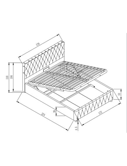 Gulta BELINDA new 160 Dark Grey Bed, 8 image
