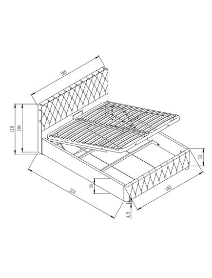 Gulta BELINDA new 180 Light Grey Bed, 8 image