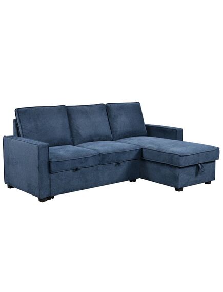 Divans CLEO Blue Burlap Corner Sofa