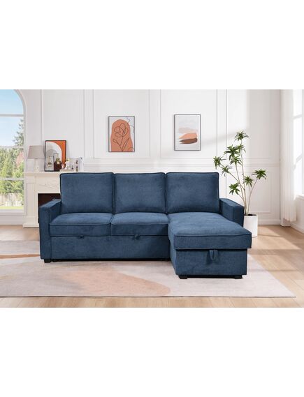 Divans CLEO Blue Burlap Corner Sofa, изображение 6