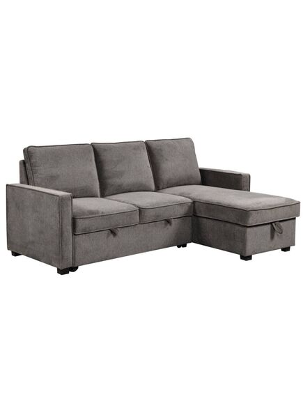 Divans CLEO Dark Taupe Burlap Corner Sofa