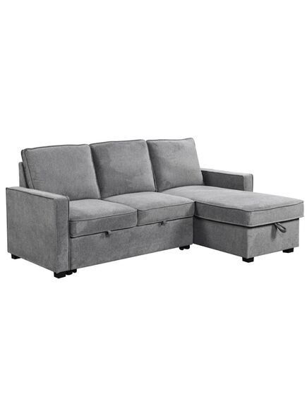 Divans CLEO Grey Burlap Corner Sofa