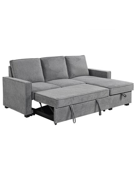 Divans CLEO Grey Burlap Corner Sofa, изображение 3